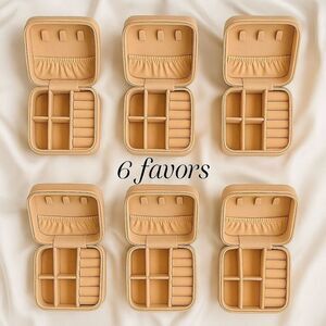 6 Ava Pink Vegan Leather Travel Jewelry Cases — Bridesmaid Gift Collection